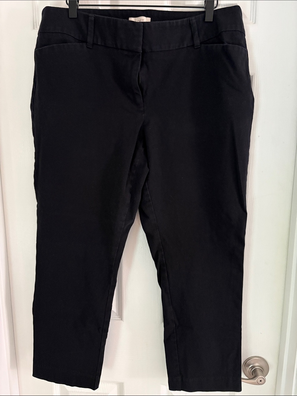 LOFT Black Ankle Crop Ponte Pants